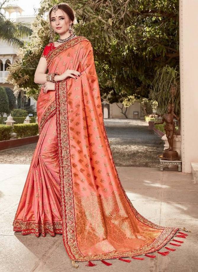 SHREE MATRAM REEVAZ Latest Fancy Designer Wedding Wear Silk Embroidery Work Heavy Saree Collection